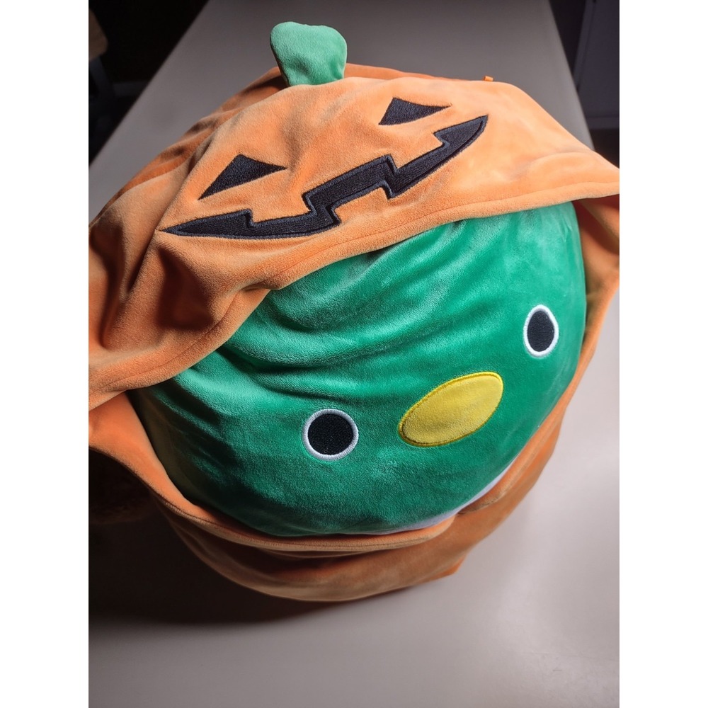 Squishmallow Halloween Pumpkin Duck Plush 13" Green Duck in Pumpkin Costume 2023